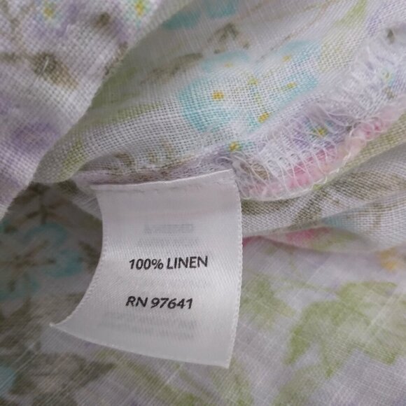 J. JILL |  Love Linen Spring Country Floral Shirt Blouse | Size XL - Picture 8 of 9